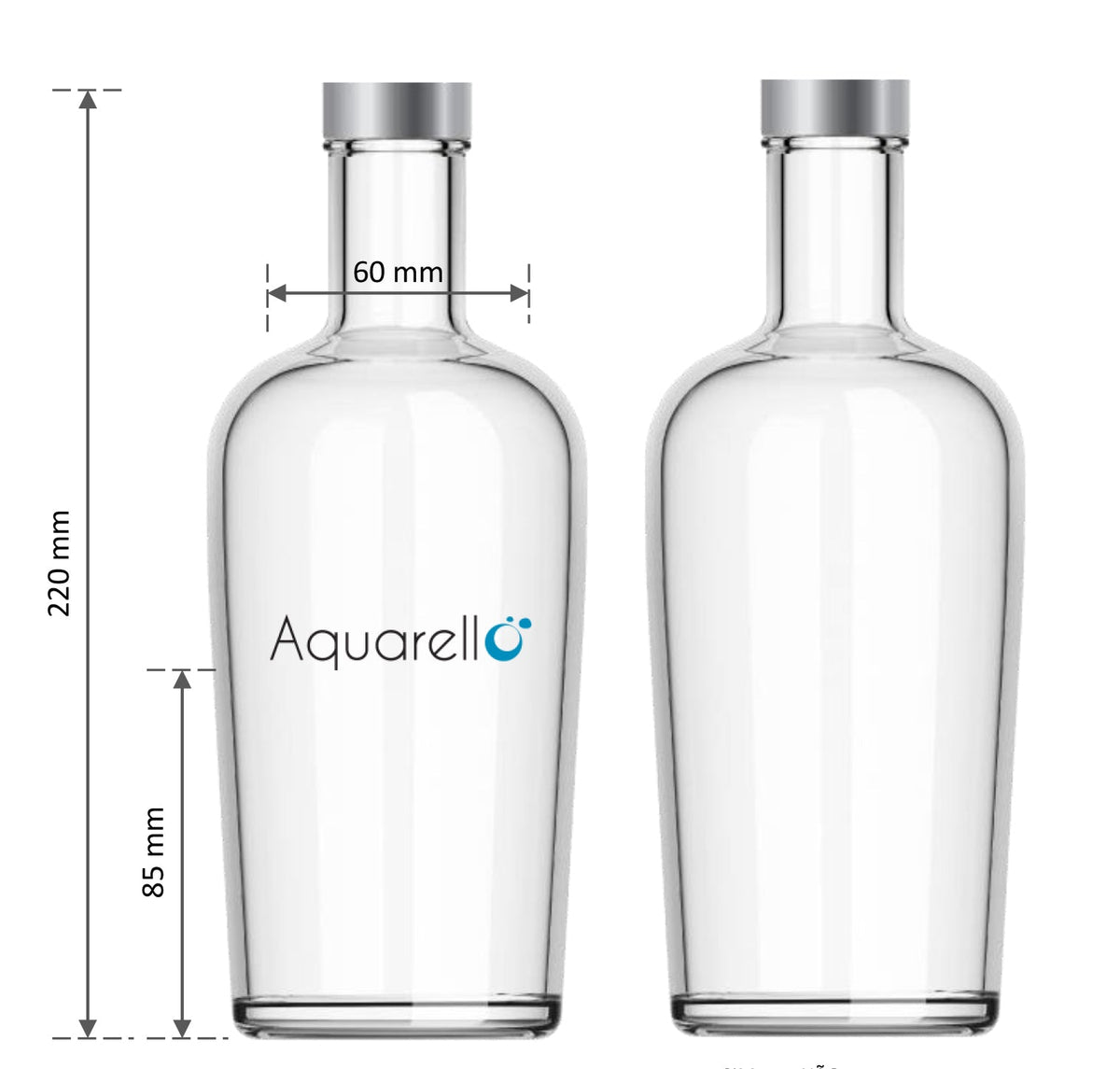 Bouteille en verre 75cl - Bouteille en verre Aquarello MODÈLE 1 C