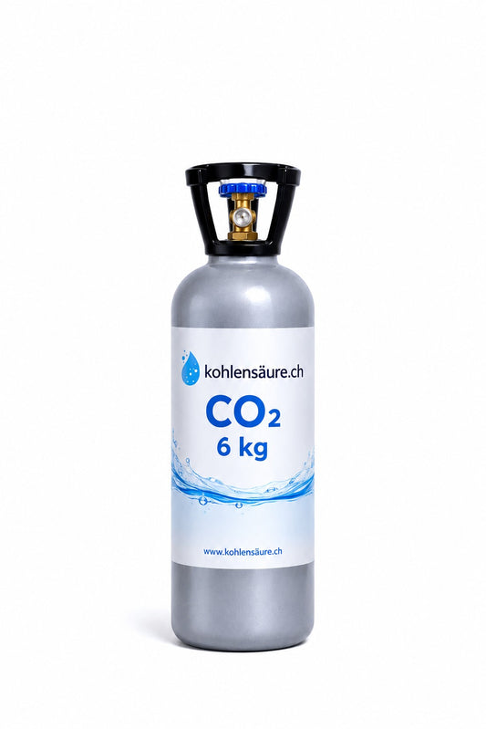 Bouteille de gaz CO₂ 6 kg avec dioxyde de carbone suisse certifié de Aquarello